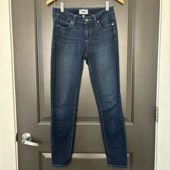 PAIGE Verdugo Ankle- Nottingham Dark Wash Cropped Ankle Skinny Jeans Size 28 - Picture 6 of 11